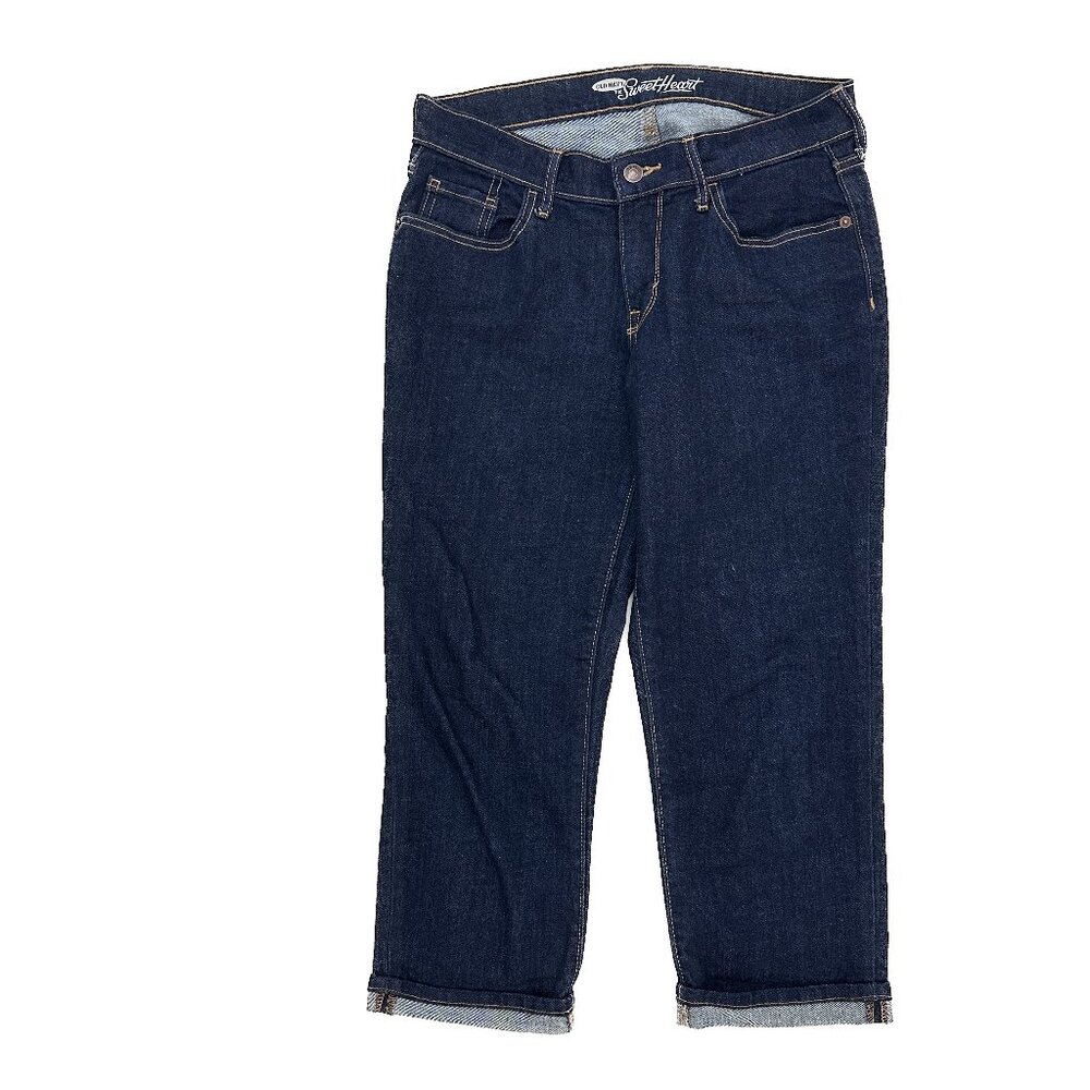 Old Navy The Sweetheart Cuffed Capri Women's size 4 Dark Blue Denim‎ jeans